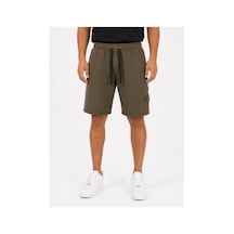Hzr Wear Erkek Pamuklu Cepli Regular Fit Beli Bağcıklı Komando Cepli Şort Haki