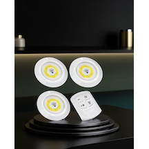 Yapışkanlı 3 Lü Kablosuz Led Spot Lamba Xucz3lülamba-4 Çok Renkli