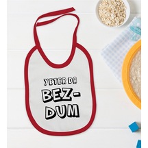 BK Kids Bezdum Tasarımlı Kırmızı Bebek Mama Önlüğü-3 Kırmızı