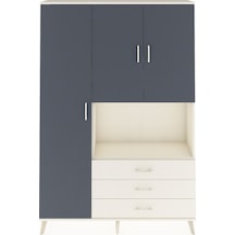 Arges Dolap 6 Raflı 3 Çekmeceli 3 Kapaklı 132x30x195 Aytaşı-antrasit/aytaşı Antrasıt/aytası