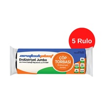 Newtechplast Jumbo Boy Çöp Torbası, Siyah, 5 Rulo 80 x 110 cm.