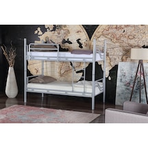 Ranzaci Solid Ranza 90x190 Genç Çocuk Yatak Odası Metal Ranza Gri