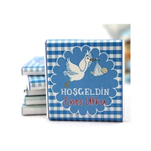 Dark Brown Hoşgeldin Bebek Çikolatası İsim Yazılabilen Hediye Çikolata EBK17 72 Adet