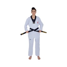 Haşado Ultra Fighter Profesyonel Siyah Yaka Tekvando Elbise Beyaz