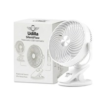 1800 Mah Bataratyalı Usb Mini Vantilatör Fan Klipsli Sabitleme - 360 Ayarlanabilir - Ultra Güçlü Hava Akımı İle Süper Serinlik Hissi - Sessiz, Portatif, Taşınabilir Beyaz, Klipsli