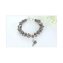 Charm Bileklik Gümüş Kristal Charmlı Gümüş Gümüş