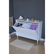 Eliusta Sare 100 Cm Beyaz Sepetli Banyo Dolabı,mutfak Dolabı 100x75x32,5 Cm Oyuncak Sepeti Çok Amaçlı Dolap Beyaz