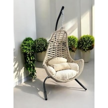 Zen Bahçe Ve Balkon Salıncağı Tek Kişilik Ekru Ekru Zen Bahçe Ve Balkon Salıncağı Tek Kişilik Ekru Ekru