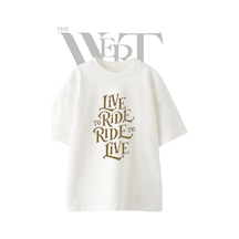 Thewert Motorcu Motto Tasarım Baskılı Ünisex Beyaz Oversize T-shirt