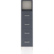 Arges Dolap Tek Raflı 4 Çekmeceli 44x30x182 Antrasit-antrasit Antrasit