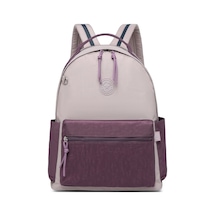 Smart Bags Büyük Boy Laptop Bölmeli Su Geçirmez Kumaş Renkli Okul Çantası Bej/mürdüm
