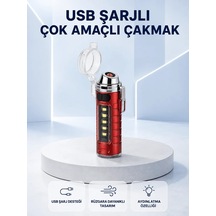 Lb Usb Şarjlı Rüzgar Geçirmez Elektrikli Çakmak El Fenerli