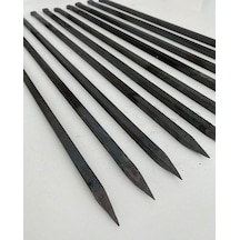5 Adet Kare Tavuk Patlıcan Şiş - Kara Demir 8 mm - Özel Yapım