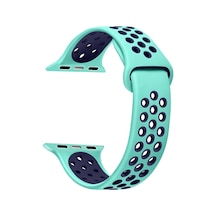 Microsonic Apple Uyumlu  Watch Series 2 38Mm Band Kordon Yeşil Lacivert