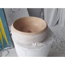 Traverten Dışı Taramalı Bombeli Lavabo