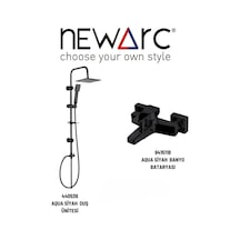 Newarc Aqua 941511B Banyo Bataryası + 440536 Duş Ünitesi Set Siyah