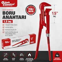 Sait Demirci  Manşonlu Boru Anahtarı Statik Boyalı Tavlanmış Çelik Yüksek Tork Gücü 1.5 İnçh