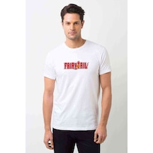 Fairy Tail 2 Baskılı Beyaz Erkek Tshirt