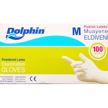 Dolphin Beyaz Lateks Eldiven Pudralı M 100'lü