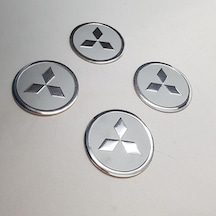 Jant Göbeği Arma Mitsubishi Alüminyum 60Mm 4Lü Silver Tip