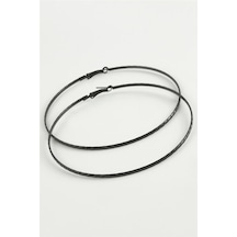 Zincir Desenli Metal Halka Küpe 8-9-10 Cm Gümüş