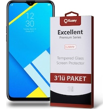 Realme C2 2020 ile Uyumlu Kırılmaz Temperli Ekran Koruyucu Cam Ekonomik 3'lü Paket