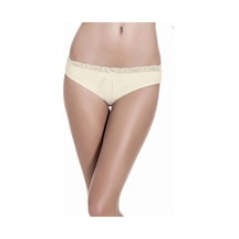 6 Adet Çift Kaplan Bayan Dantelli Bikini Külot 609 Ekru