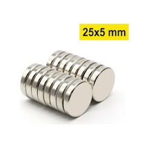 Çap 25mm X Kalınlık 5mm Güçlü Yuvarlak Neodyum Mıknatıs