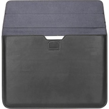 Macbook Pro 14 İnç M3 A2992 A2918 Uyumlu Deri Mıknatıslı Çanta Stantlı Şık Tasarım Siyah