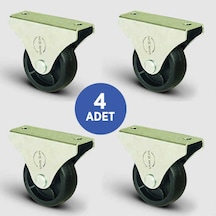 4 Adet El02Mkm38. Sabit Maşalı Mobilya Tekerleği. Sehpa