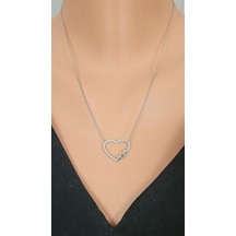 925 Ayar Gümüş Mom Yazılı Kalp Kolye 209328445