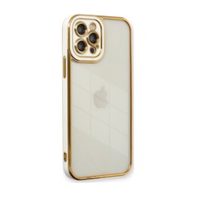 İphone 12 Pro Max Kılıf Liva Lens Silikon - Beyaz