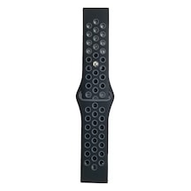 Watch 20mm Uyumlu Spor Delikli Kordon - Siyah-gri