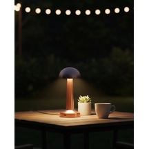 Zenvia Modern Bronz Masa Lambası 3 Renk Led Dokunmatik Şarjlı Model Znv2026 Çok Renkli