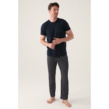 Arnetta 3011 %100 Pamuk Kısa Kol Cepli Erkek Pijama Takımı Kutulu Navy Lacivert Arnetta 3011 %100 Pamuk Kısa Kol Cepli Erkek Pijama Takımı Kutulu Navy Lacivert