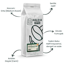 Haldia Coffee Etiyopya Filtre Kahve Blend 1000gr. Arabica Orta Kavrum Yumuşak Gövde, Hafif Tat Chemex