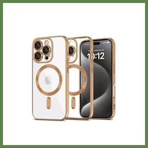 Bezos İphone 16 Pro Max Uyumlu Kılıf Kross Magneticsafe Kapak - Çöl Titanyum Hb006