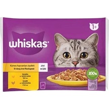 Whiskas Pouch Jöle İçinde Tavuklu ve Hindili Yetişkin Kedi Konservesi 4 x 85 G