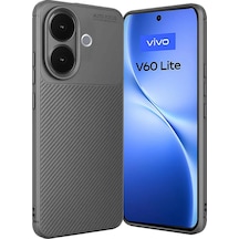Vivo V60 Lite Uyumlu Auto Focus Karbon Kapak - Gri
