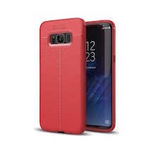 Samsung Galaxy Uyumlu S8 Plus Kılıf Deri Görünümlü Renk Atmayan Dayanaklı Silikon Kapak Niss