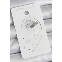 Pirinç Gümüş Renk Zirkon Taşlı Kıkırdak Model Kadın Küpe Tj-bkp10552 Altın - Çok Renkli