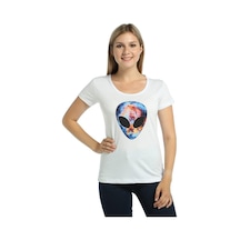 Bant Giyim - Alien Cosmos Beyaz Kadın T-Shirt Tişört