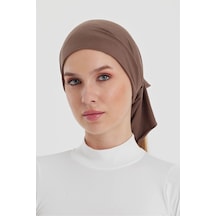 Kadın 4 Fonksiyonlu Koruyucu, Pamuklu, Esnek, Terletmez, Bandana, Boyunluk, Buff, Maske - Tek Ebat / Düz Kahverengi Düz Kahverengi