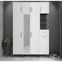 Açelya Portmanto Vestiyer Füme Beyaz140cm M11