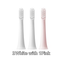2pcswhite İle 1pembe-xiaomi T100 İçin 1 3 Parça Uygun Sonic Elektrikli Diş Fırçası Temizleme Sağlık Yumuşak Vakum Dup