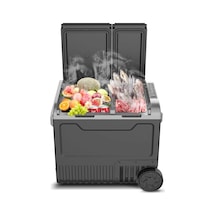 45 L Çift Bölmeli 12-24v Mini Buzdolabı 220v İle Çalışabilir