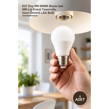 1 Adet Led Ampul E27 Duy 9w 6500k Beyaz Işık 806 Lm Enerji Tasarruflu Uzun Ömürlü Led Bulb