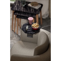 Yan Sehpa Ayarlanabilir Tepsi Dekoratif Modern Tepsi Sekizgen Bendir Çok Renkli