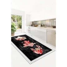 West Home Dijital Baskı Yıkanabilir Kaymaz Taban Leke Tutmaz Mutfak Halısı Ve Yolluk Wh 391 Black