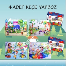 4 Set 96 Parça Tox Oyun Parkı Ve Müzik 5+ Keçe Yapboz 5 Yaş P